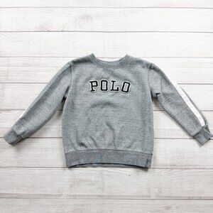 Polo Ralph Lauren Boys Gray Crewneck Sweatshirt “POLO” Logo 6